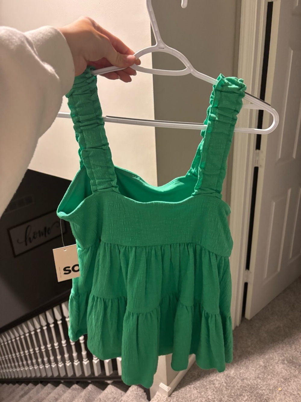 Green Ruffle Tank Top - Picture 3 of 3